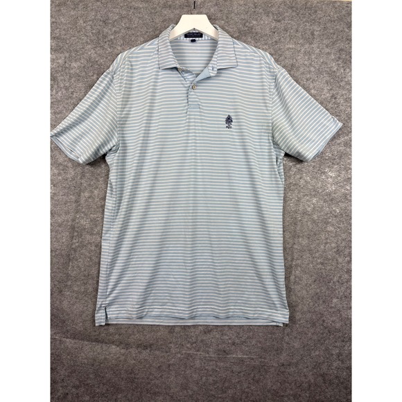 Peter Millar Other - Peter Millar Crown Crafted Mens Medium Polo Shirt Blue White Striped Plymouth CC